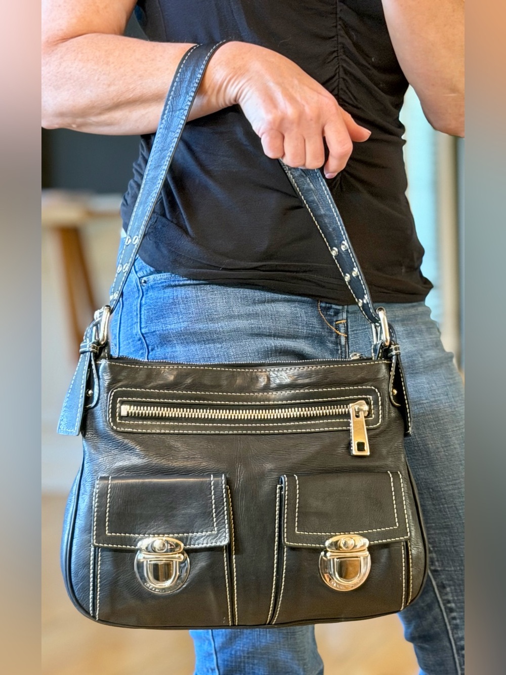 Marc Jacobs Rare Archival Vintage Y2K Sophia Leather Shoulder Bag